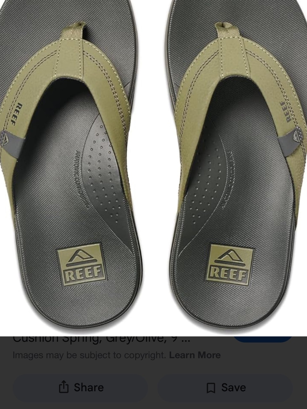 Reef Olive and Dark Gray Men's Sandals‎ Cushion spring size 8